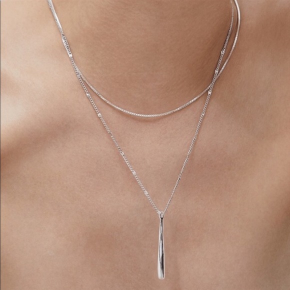 Jenny Bird necklace sterling silver drop layered - Picture 5 of 5